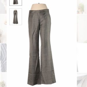 Theory Metallic Gray Wide Leg Flare Dress Pants 4